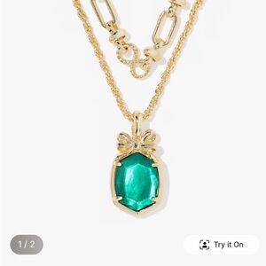 Kendra Scott Gold Green Multi Strand Necklace Daphne Bow Gold